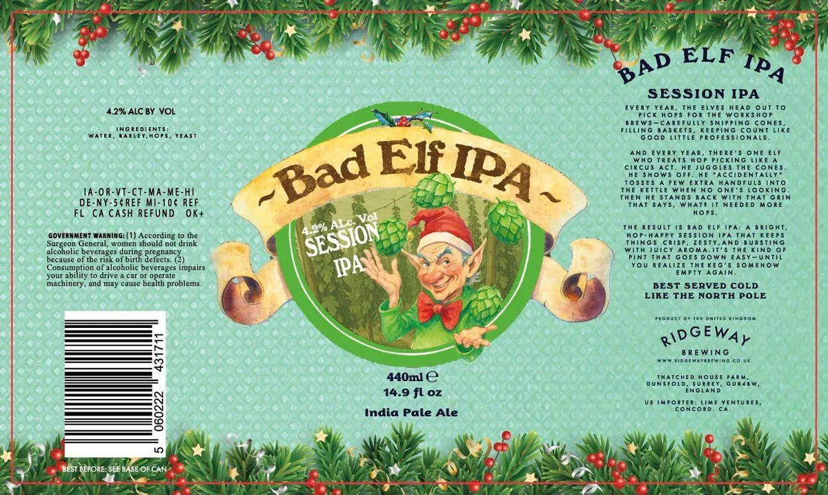 Bad Elf IPA — full label as filed with TTB