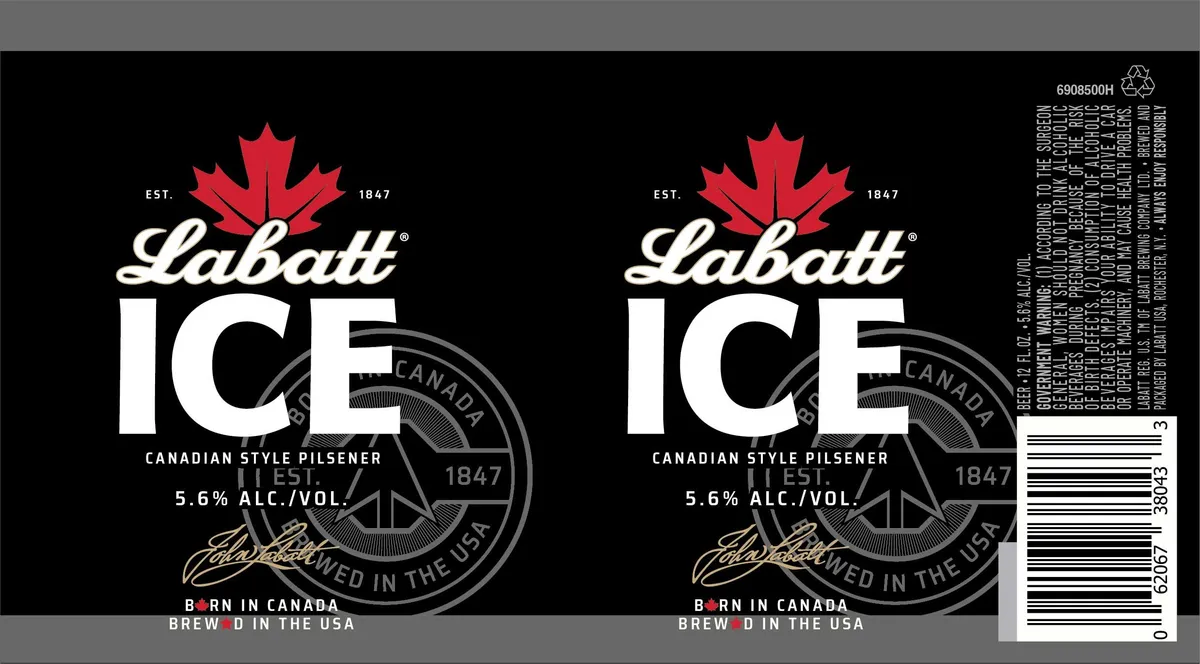 Labatt Ice — full label as filed with TTB
