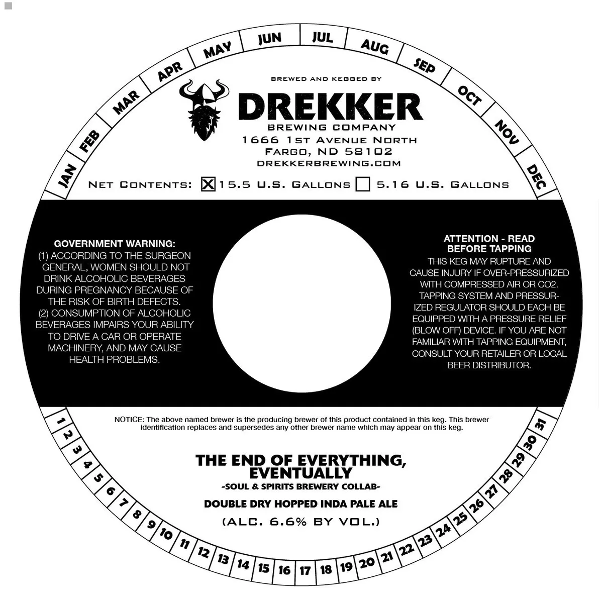 The End of Everything, Eventually — full label as filed with TTB