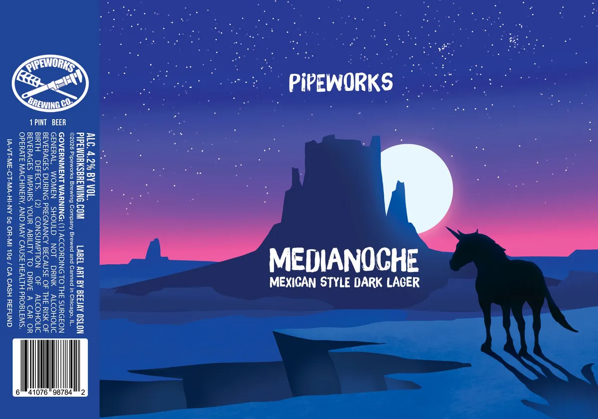 Medianoche label art — PIPEWORKS BREWING CO