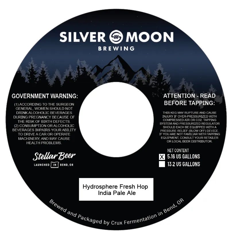 Hydrosphere Fresh Hop India Pale Ale — full label as filed with TTB