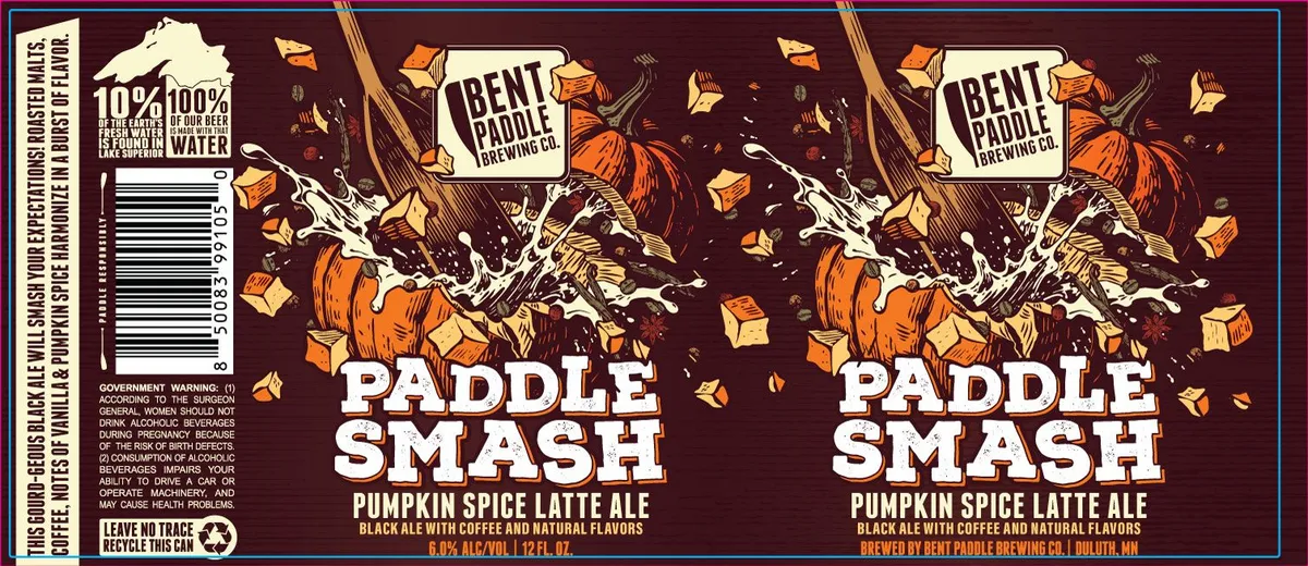 Paddle Smash Pumpkin Spice Latte Ale label