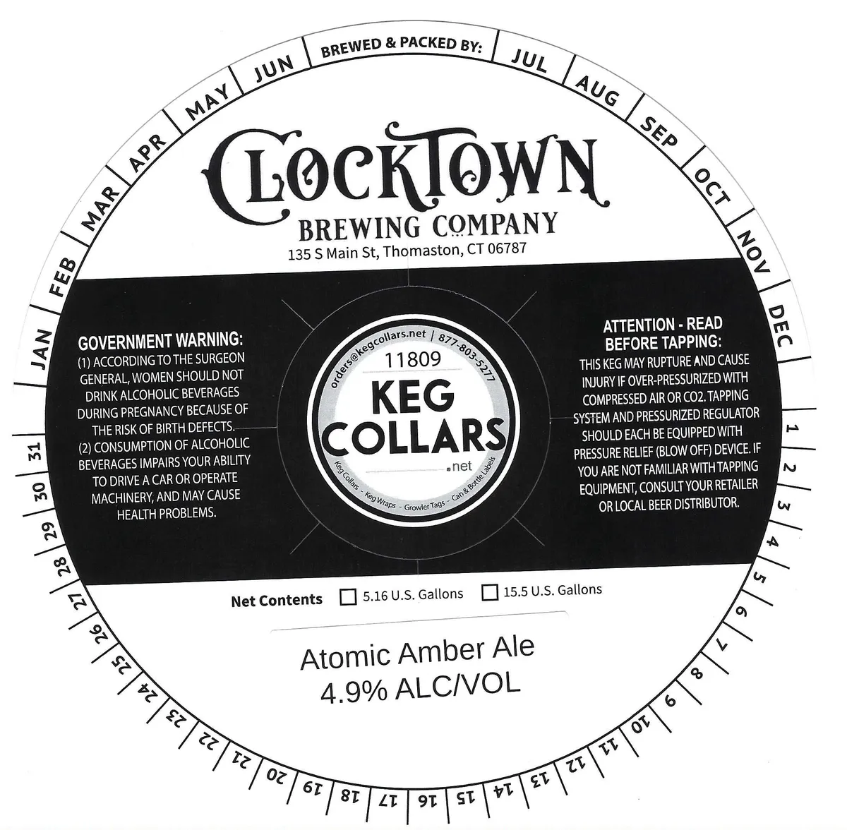 Atomic Amber Ale label art — ATOMIC AMBER ALE