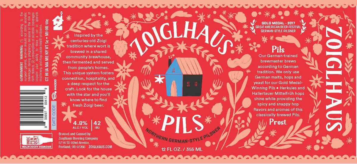 Zoiglhaus Pils — full label as filed with TTB