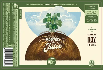 Rooted In Juice label