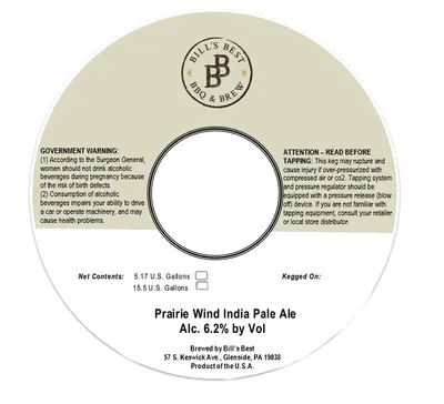 Prairie Wind India Pale Ale label