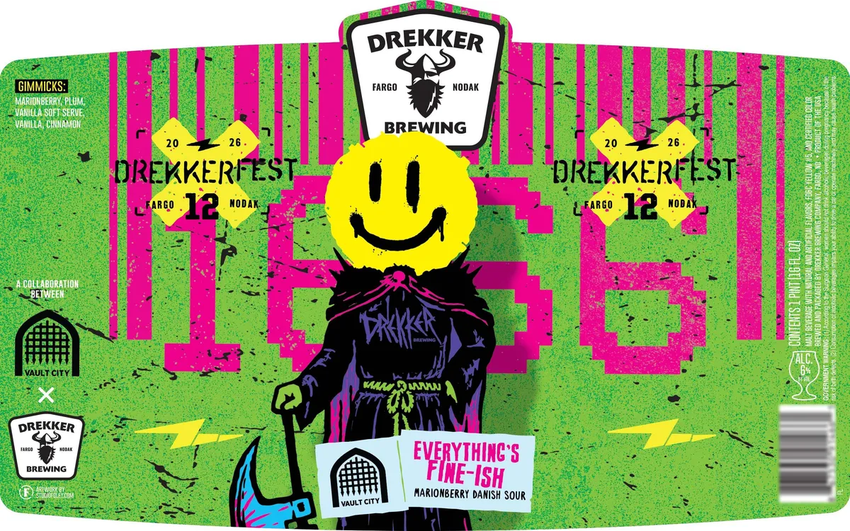 Everything's Fine-Ish label art — DREKKER BREWING COMPANY