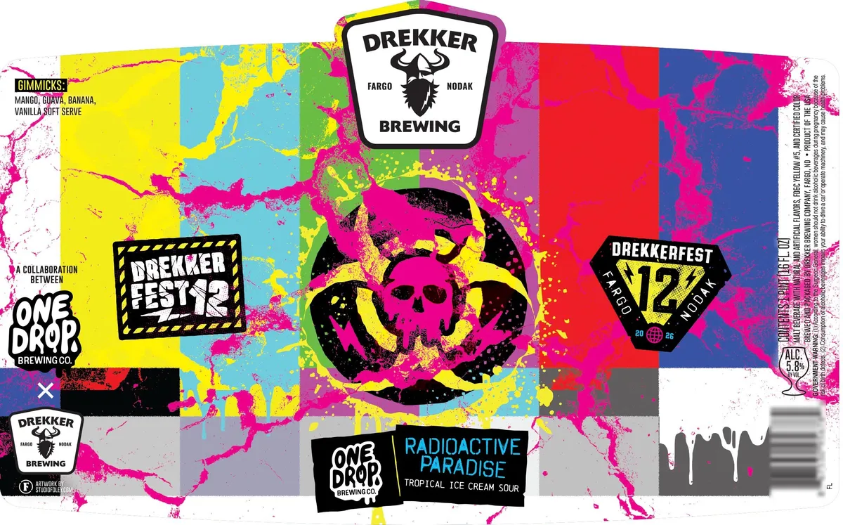 Radioactive Paradise label art — DREKKER BREWING COMPANY