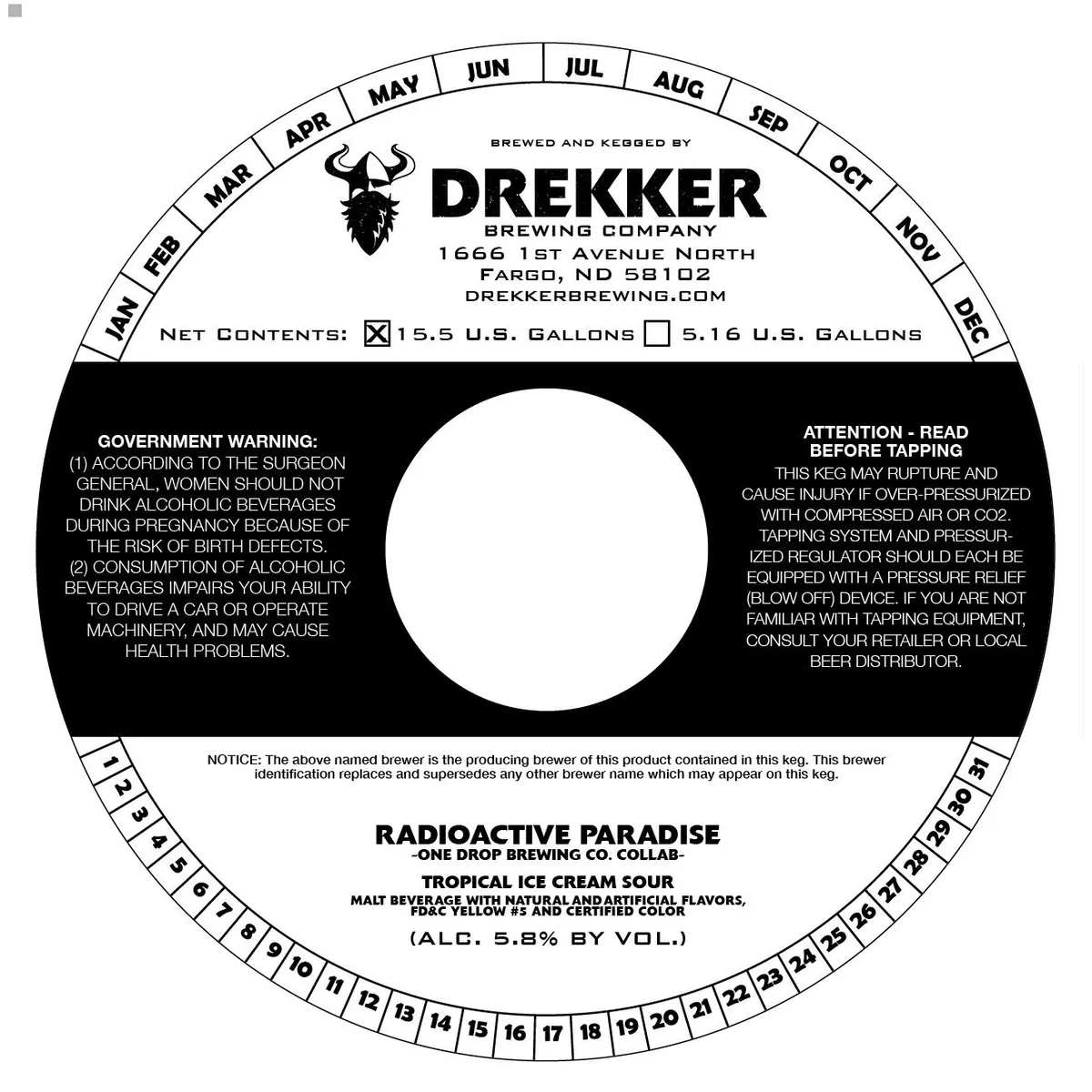 Radioactive Paradise — full label as filed with TTB