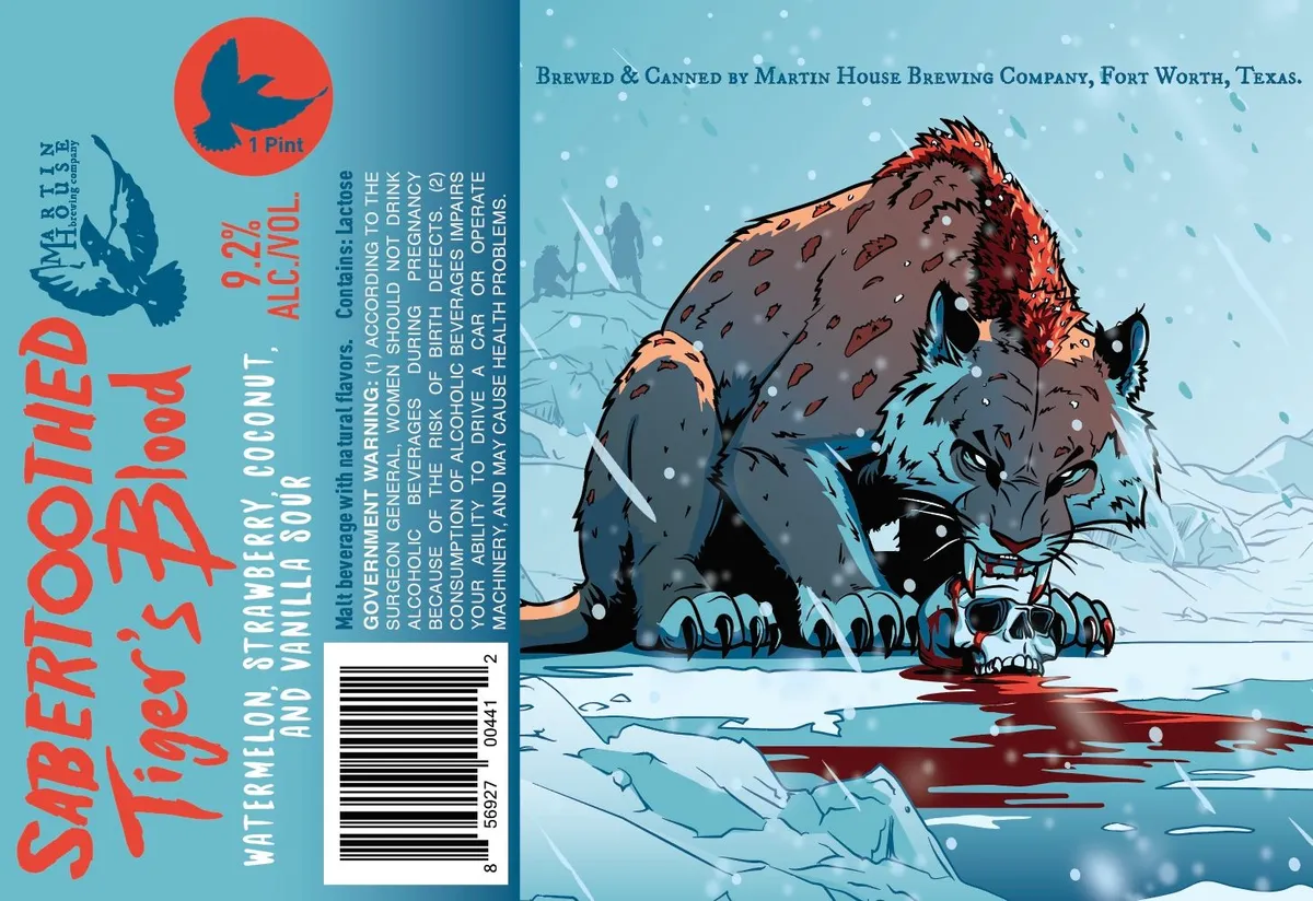Sabertoothed Tiger's Blood — full label as filed with TTB