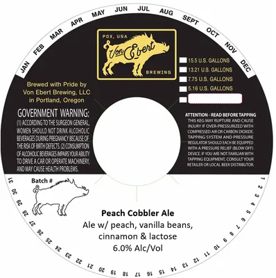 Peach Cobbler Ale label