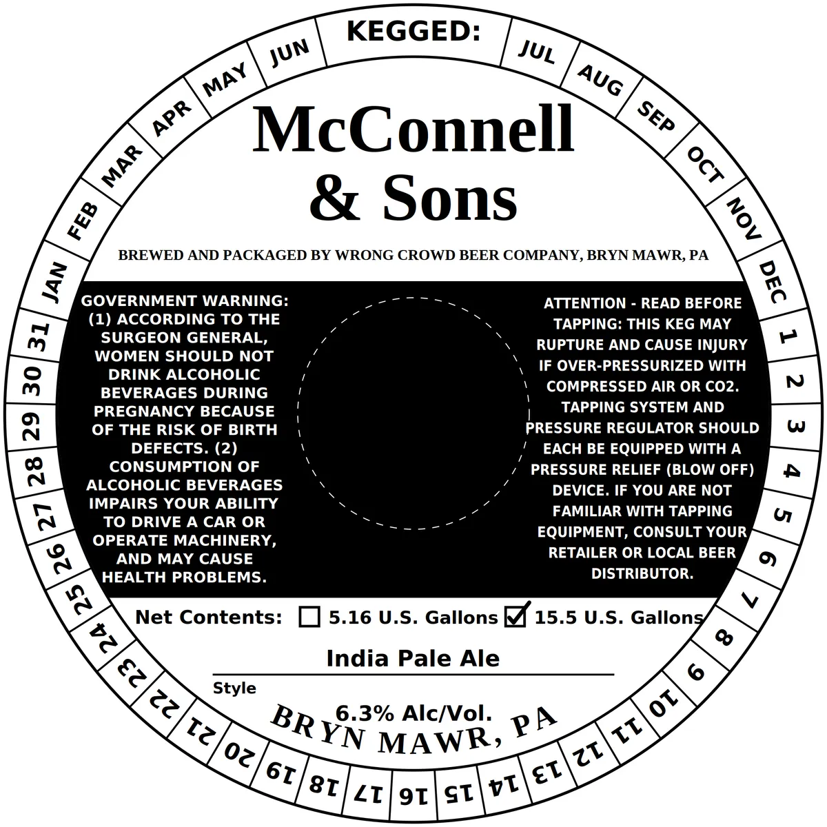 McConnell & Sons — full label as filed with TTB