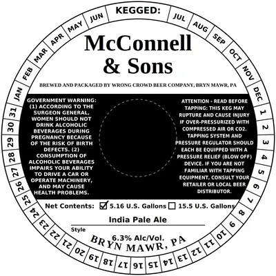 McConnell & Sons India Pale Ale label