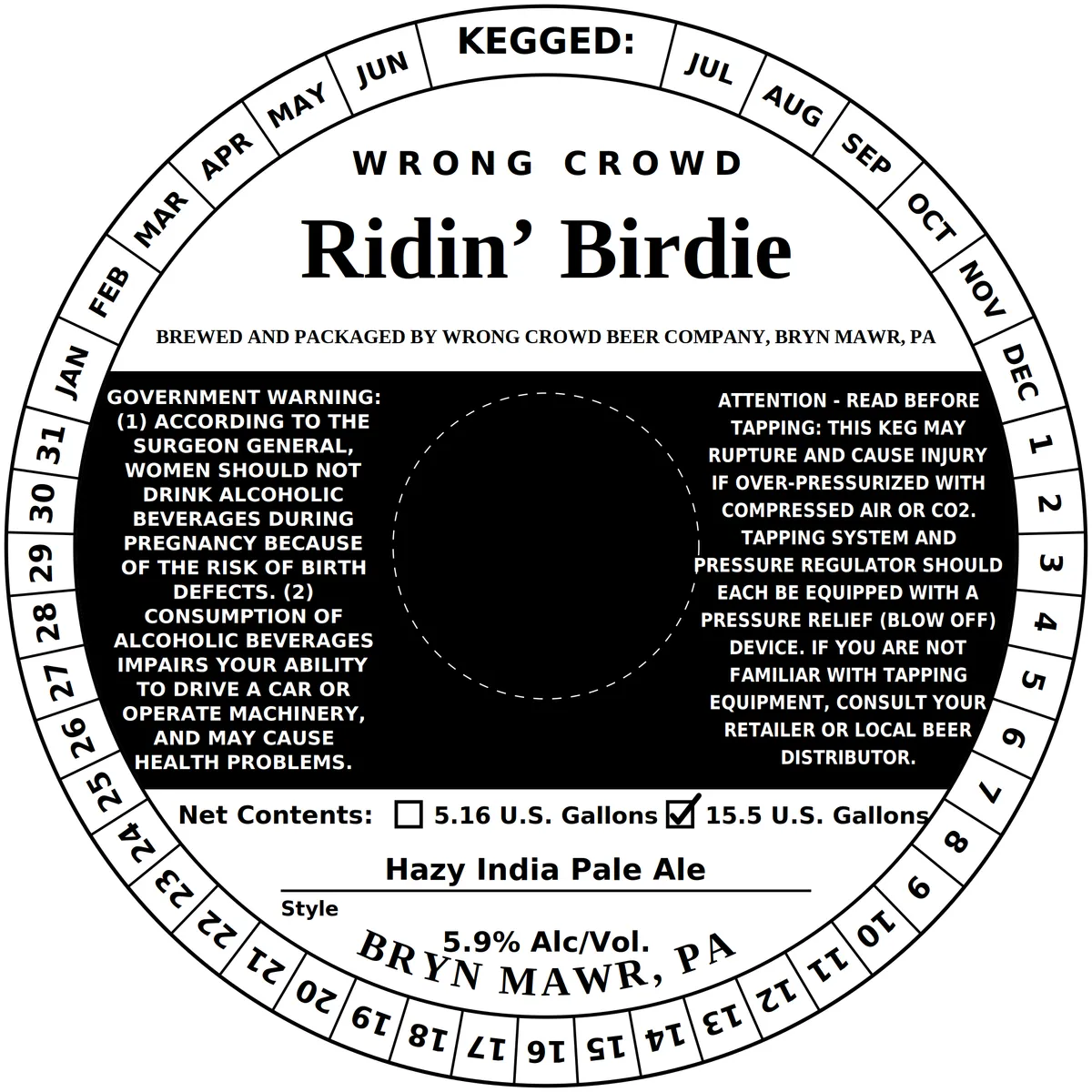 Ridin' Birdie — full label as filed with TTB