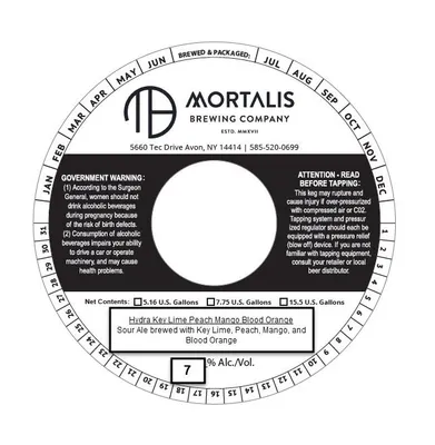 Hydra Key Lime Peach Mango Blood Orange label