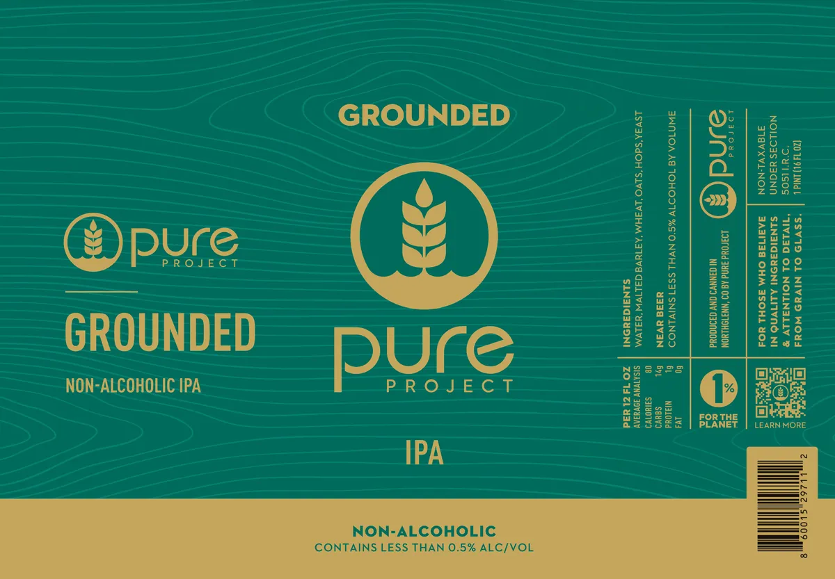 Grounded Non-Alcoholic IPA — full label as filed with TTB