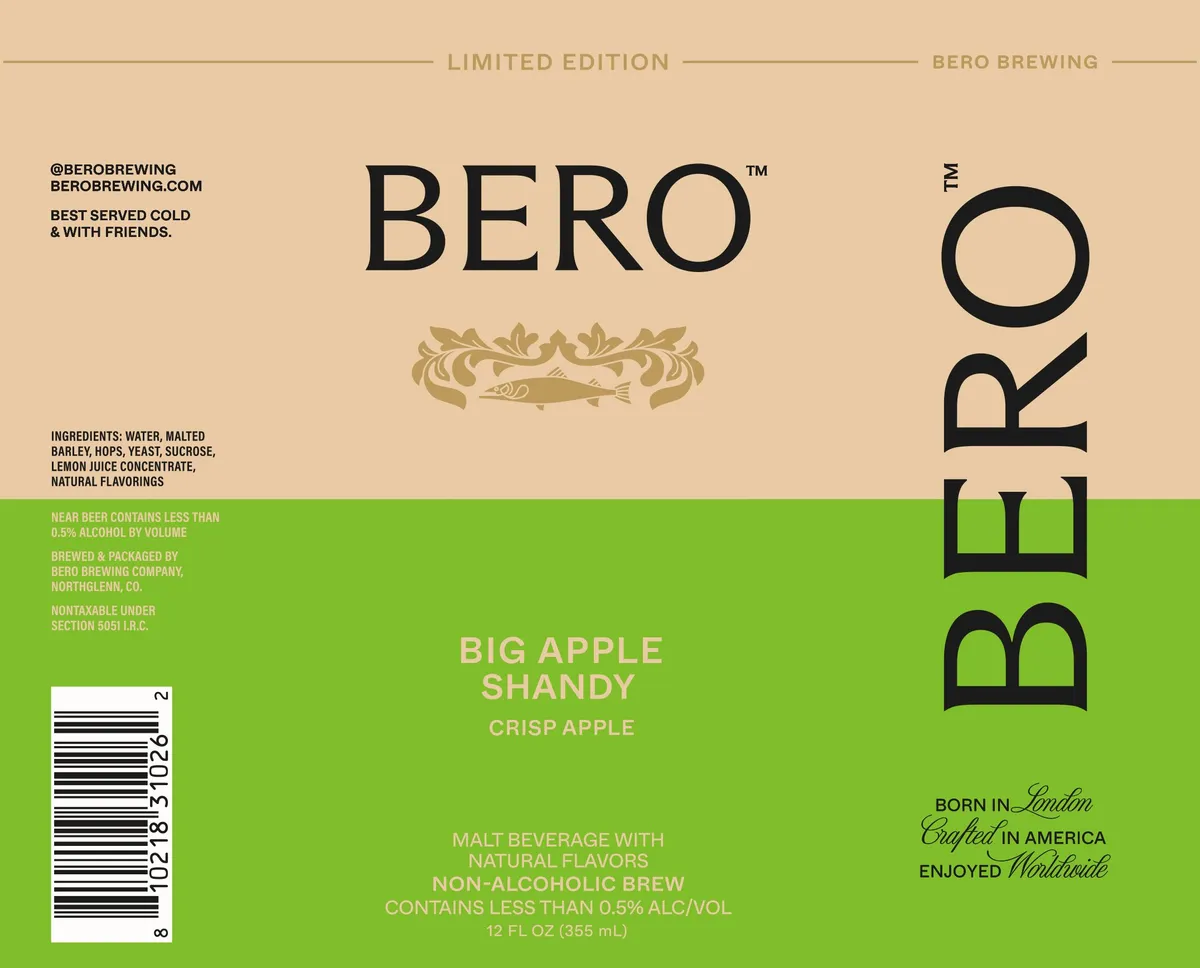 Big Apple Shandy label