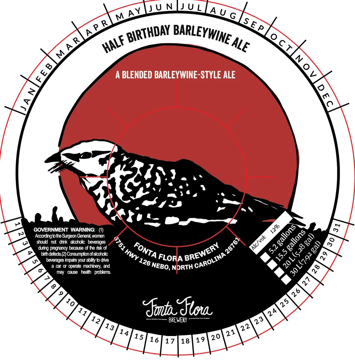 Half Birthday Barleywine Ale — full label as filed with TTB