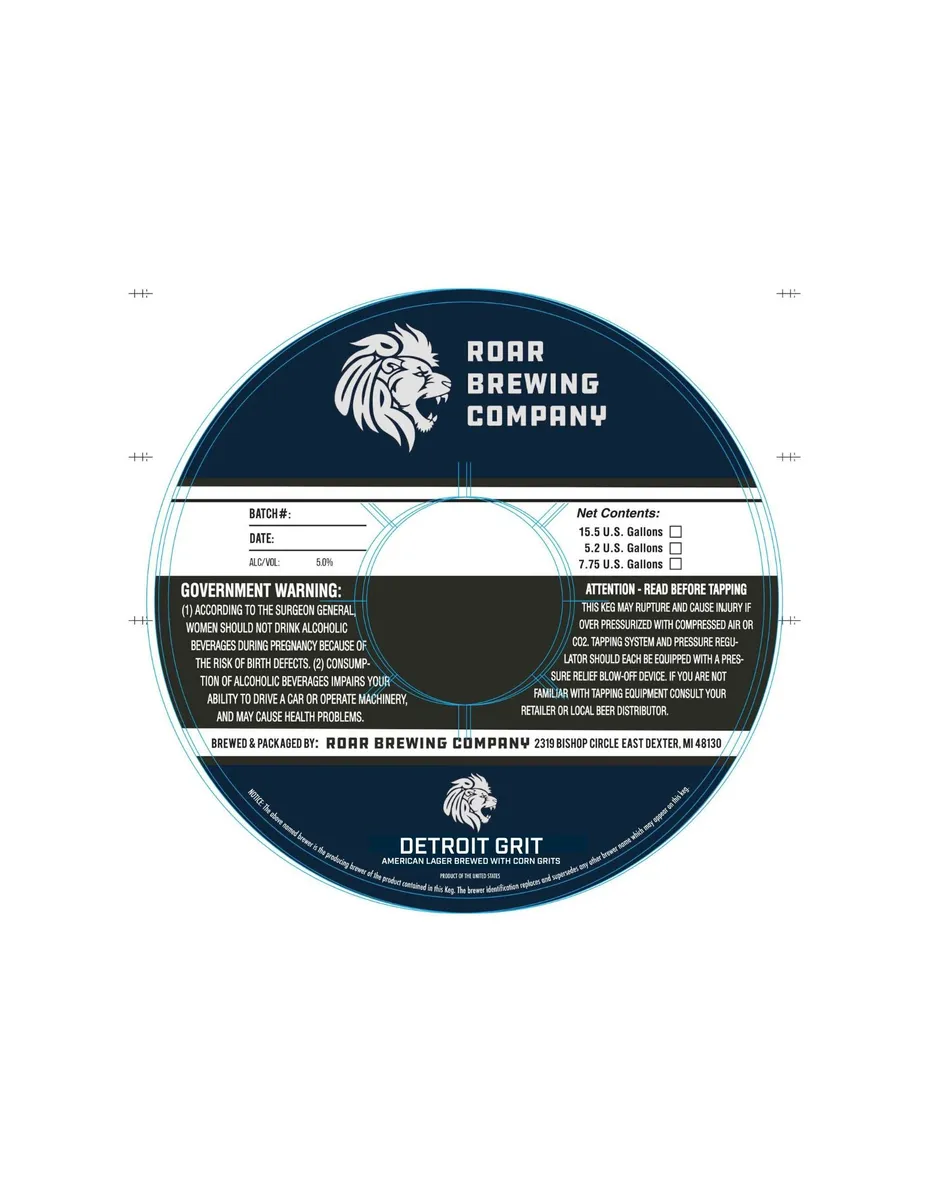 Detroit Grit — full label as filed with TTB