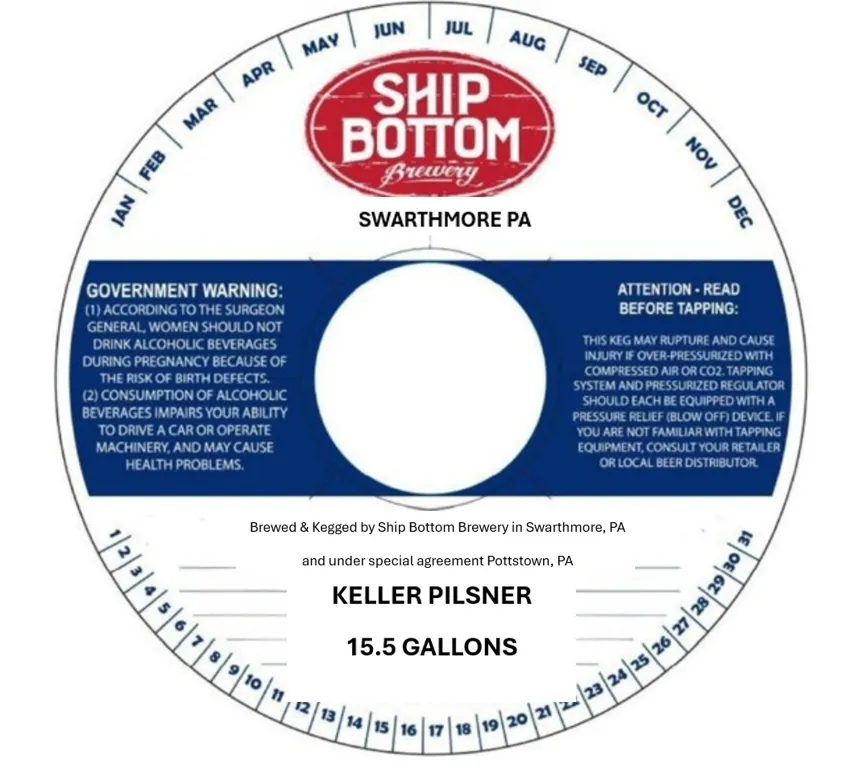 Keller Pilsner — full label as filed with TTB