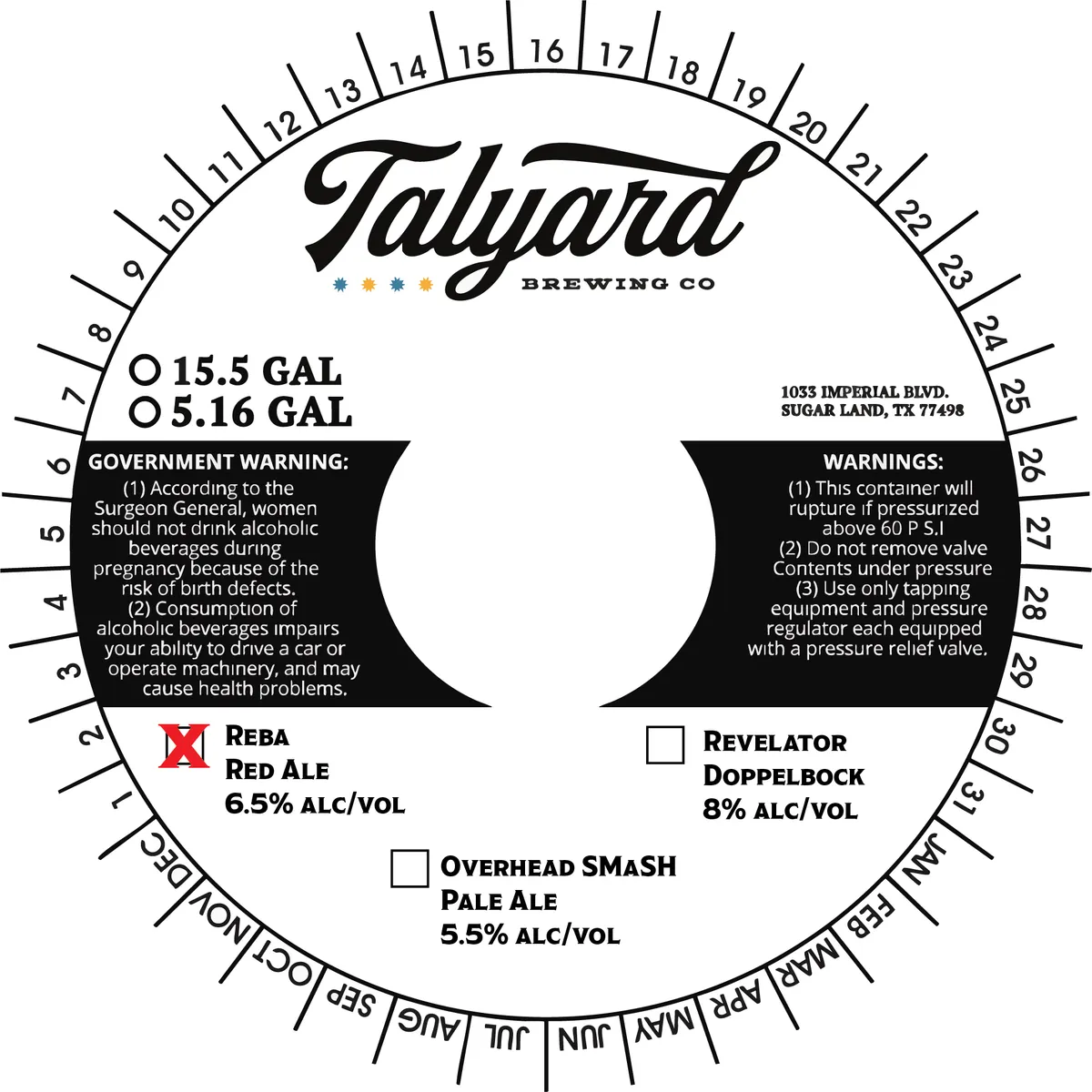 Reba Red Ale — full label as filed with TTB
