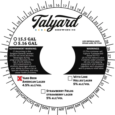 Yard Beer label