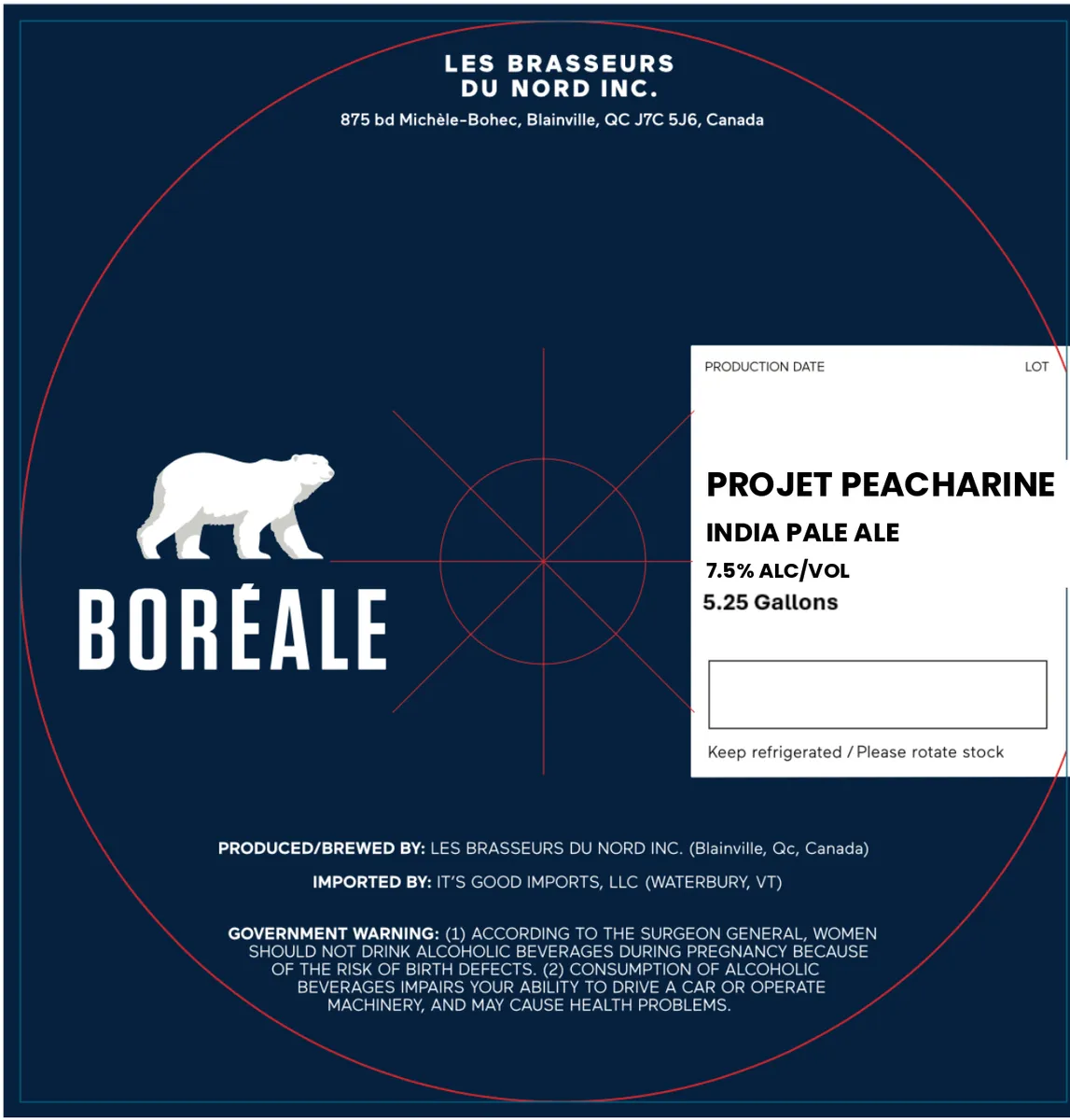 Projet Peacharine — full label as filed with TTB