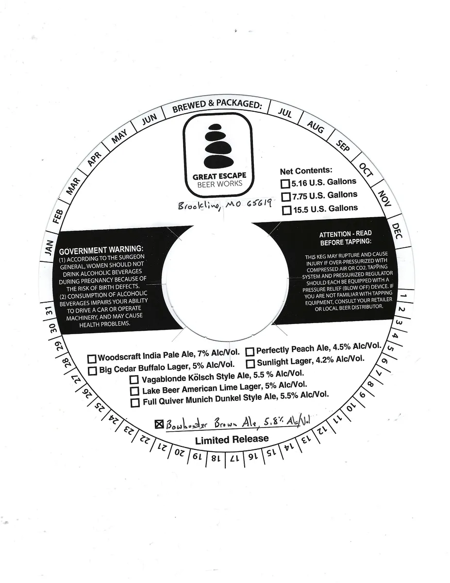 Bowhunter Brown Ale label