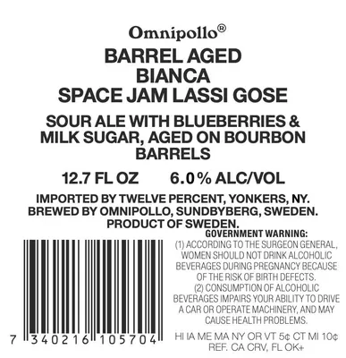 Barrel Aged Bianca Space Jam Lassi Gose label