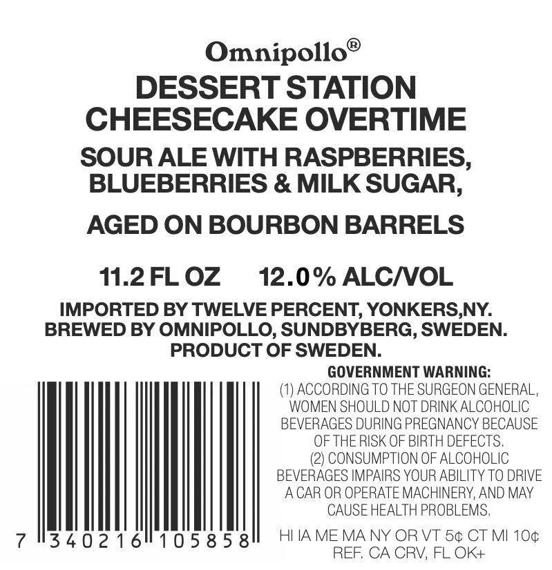 Dessert Station Cheesecake Overtime — full label as filed with TTB