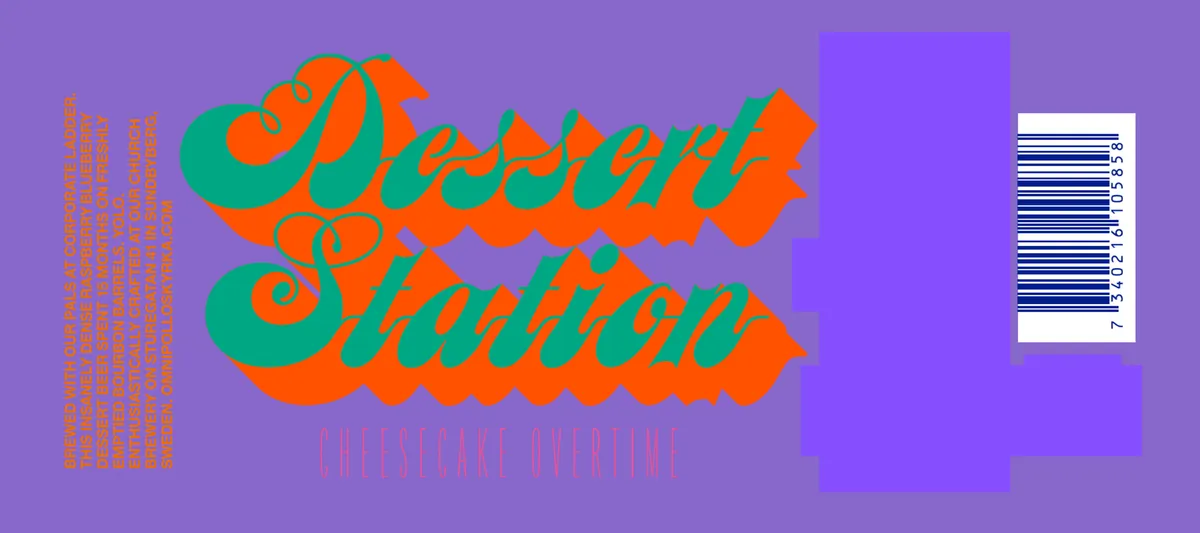 Dessert Station Cheesecake Overtime label art — OMNIPOLLO