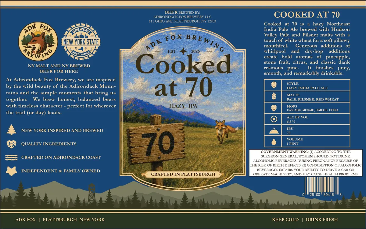 Cooked at 70 label