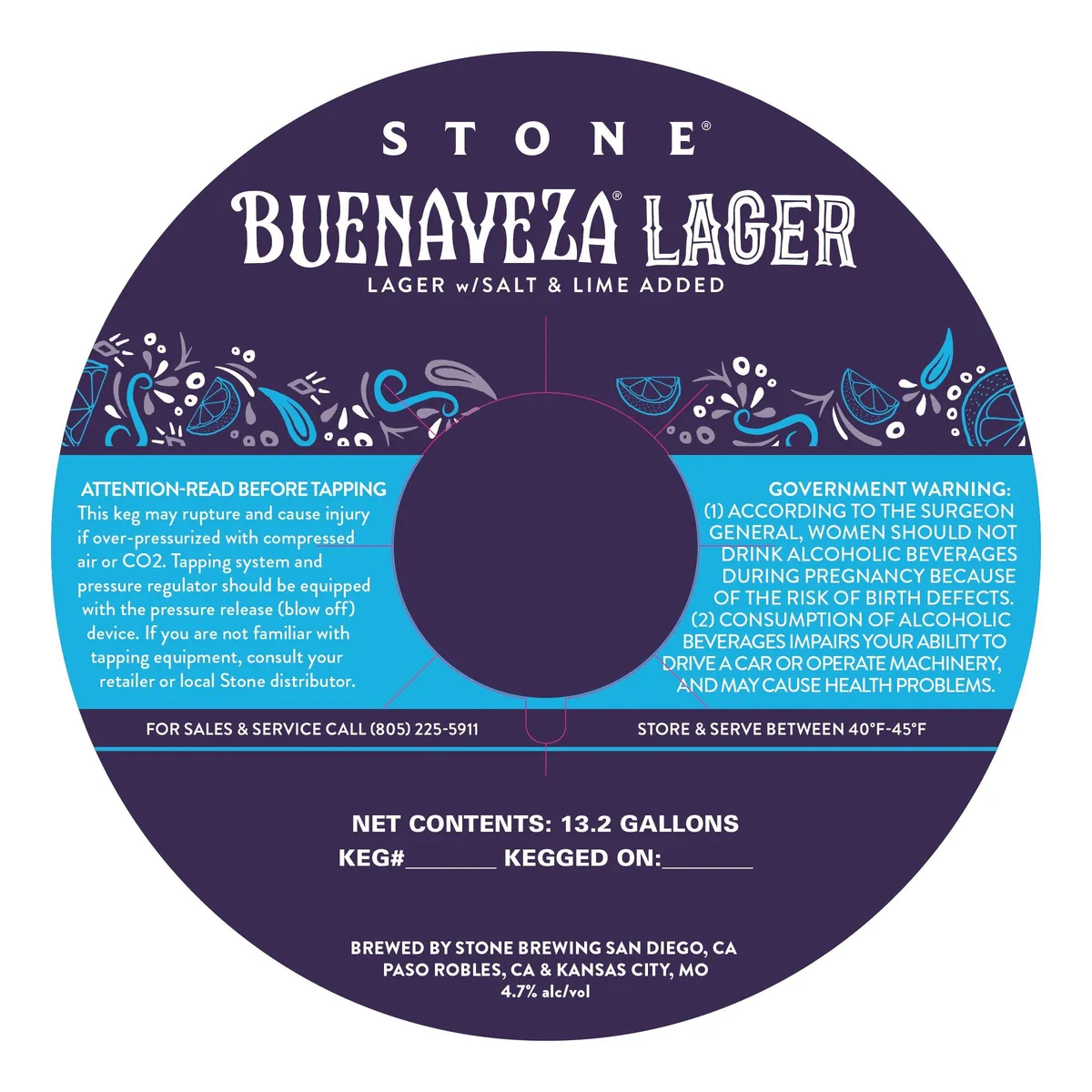 Buenaveza Lager — full label as filed with TTB
