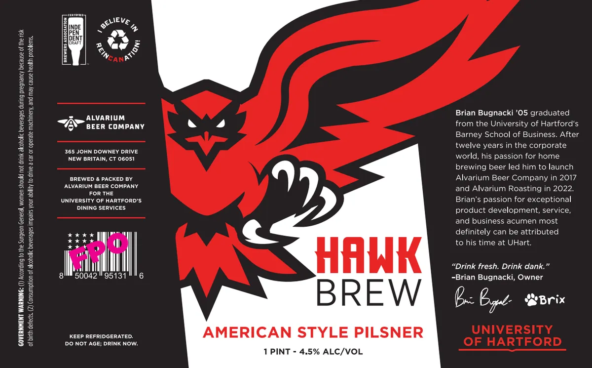 Hawk Brew — full label as filed with TTB