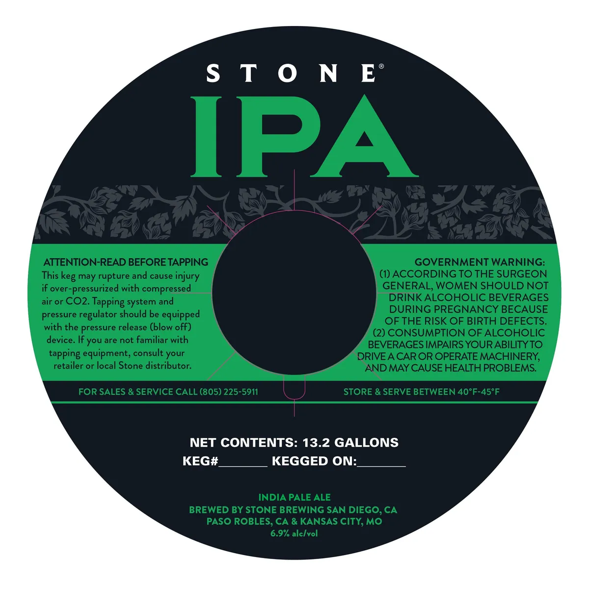 Stone IPA — full label as filed with TTB