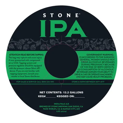 Stone IPA label