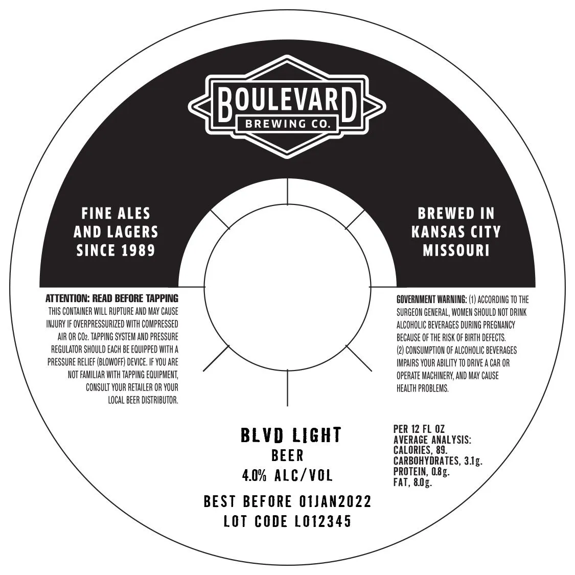 BLVD Light — full label as filed with TTB