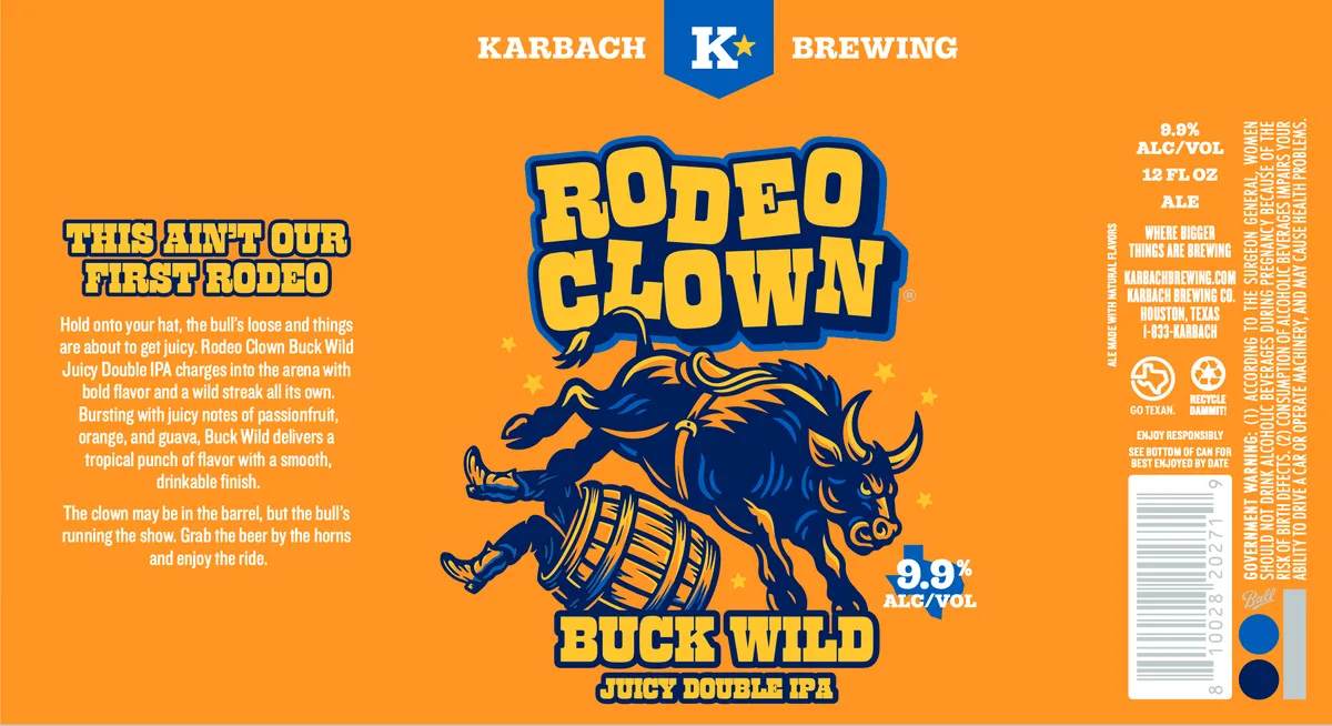 Rodeo Clown Buck Wild — full label as filed with TTB