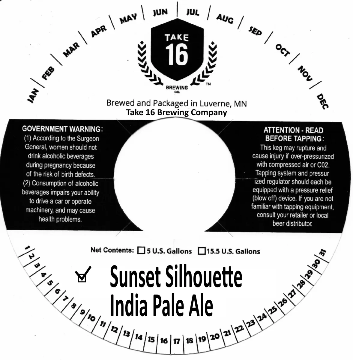 Sunset Silhouette India Pale Ale — full label as filed with TTB