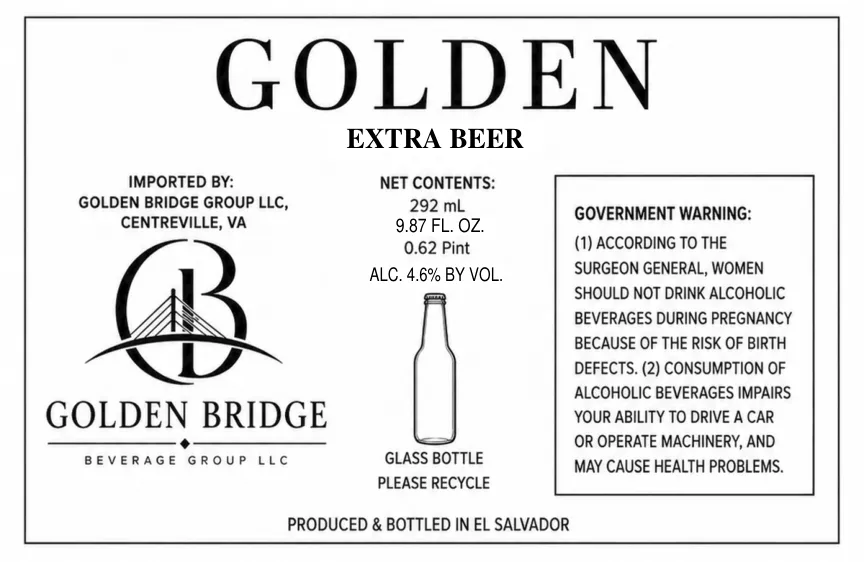 Golden Extra — full label as filed with TTB
