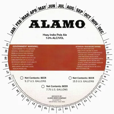 Alamo Hazy India Pale Ale label