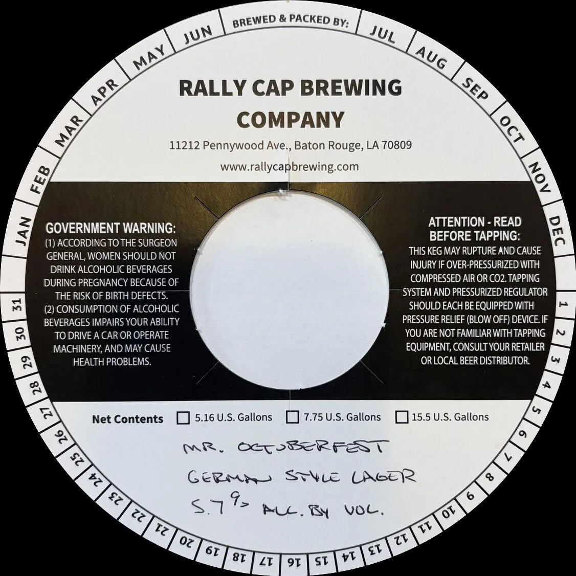 Mr. Octoberfest — full label as filed with TTB