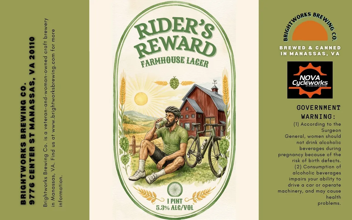 Rider's Reward Farmhouse Lager — full label as filed with TTB