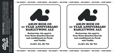 11 Year Anniversary Barleywine Ale label