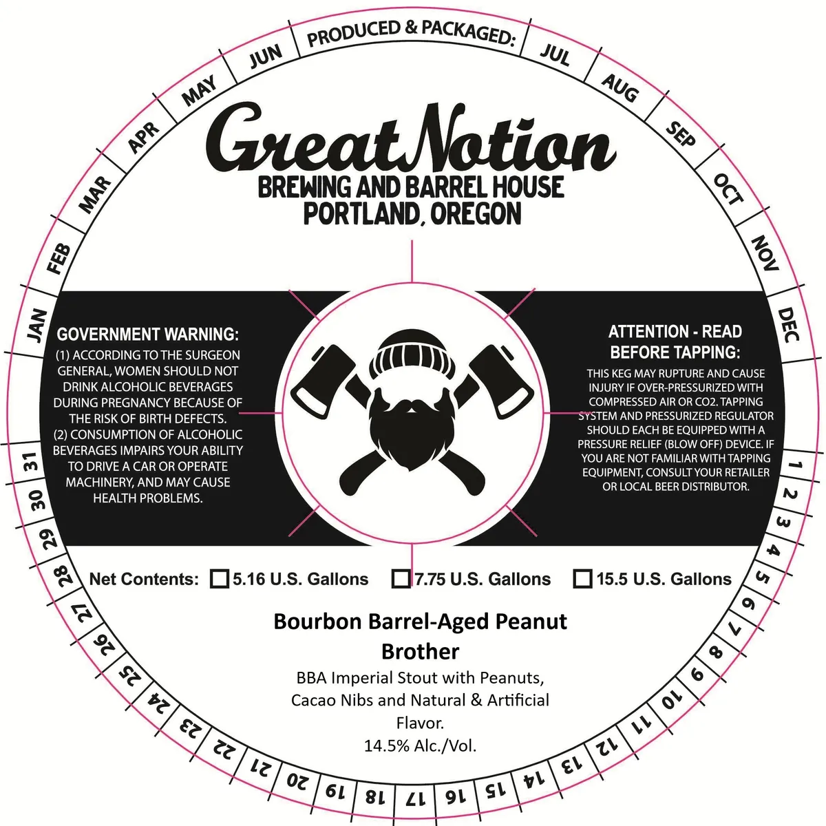 Bourbon Barrel-Aged Peanut Brother — full label as filed with TTB