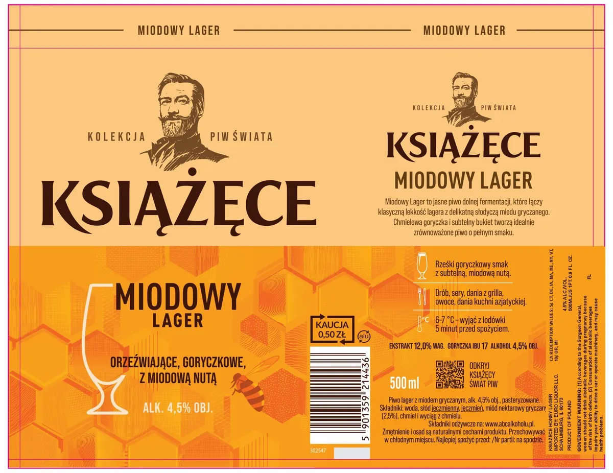 Miodowy Lager label