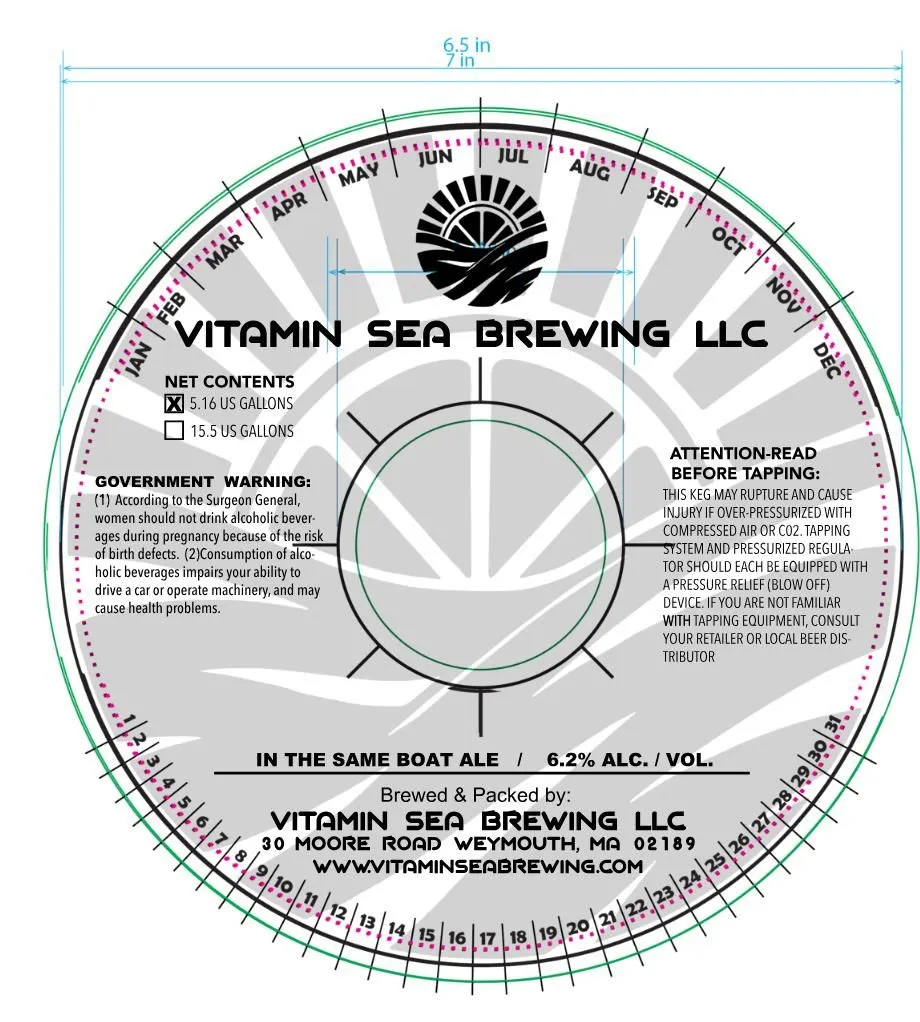 In The Same Boat — full label as filed with TTB