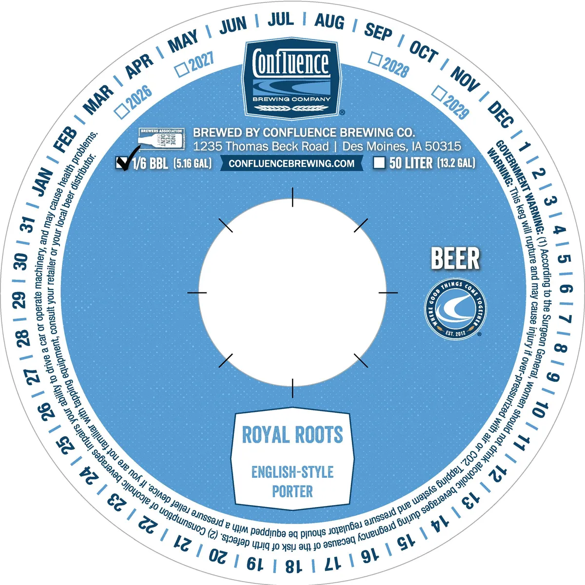 Royal Roots English-Style Porter — full label as filed with TTB