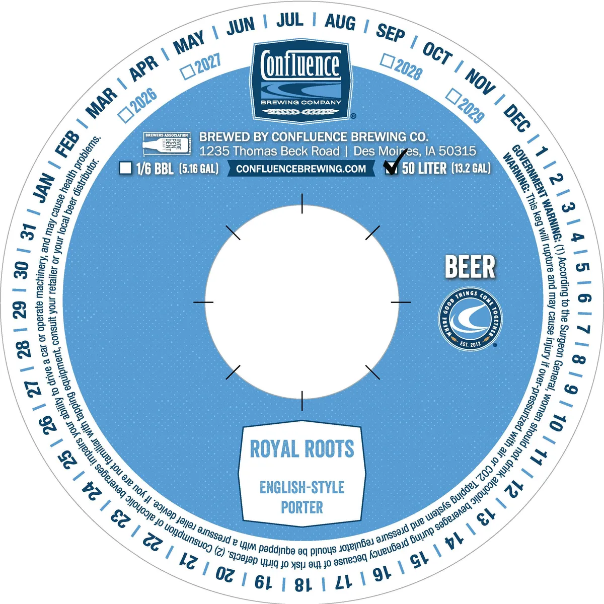 Royal Roots English-Style Porter — full label as filed with TTB