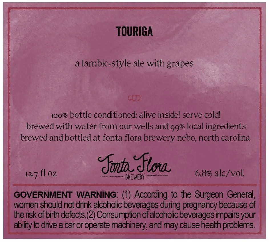 Touriga — full label as filed with TTB